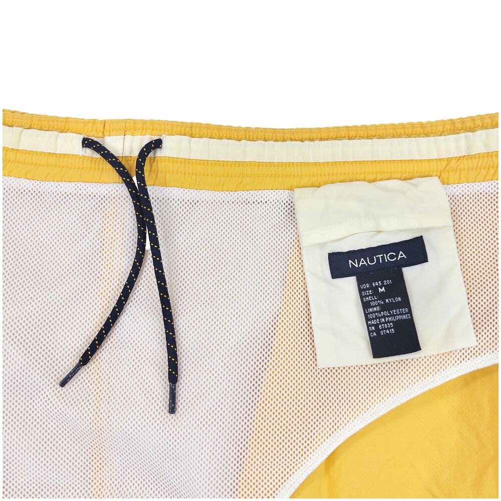 Nautica Swim Trunks Mens M Yellow Navy Colorblock VTG Y2K Board Shorts Lined - Picture 9 of 12